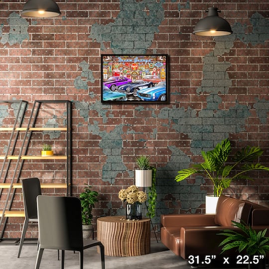Dream Garage 20" x 29" Framed Canvas By Michel Fishel 31.5" x 22.5"